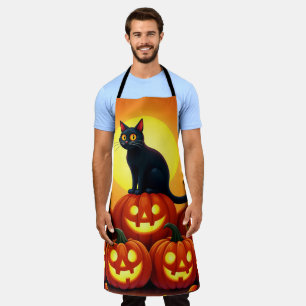 Weihnachtskunst mit Katze und Vollmond Schürze