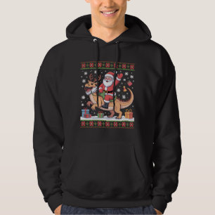 Weihnachtskunst mit Santa auf Dinosaurier Hoodie