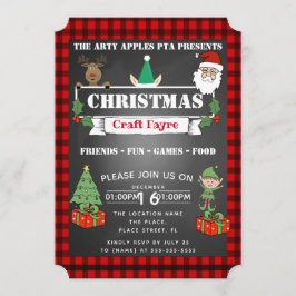 Weihnachtskunst Party Spendenaktion kariert Einladung