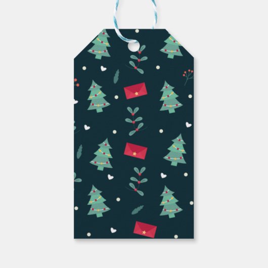 Weihnachtskunst Pflanze Ein kleiner Weihnachtsbaum Geschenkanhänger (Rückseite)