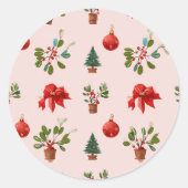 Weihnachtskunst Runder Aufkleber (Vorderseite)