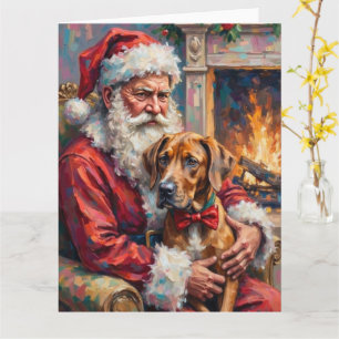 Weihnachtskunst: Santa Claus mit Great Dane Karte