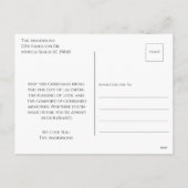 Weihnachtskunst Snowman Snowy Night Message Feiertagspostkarte (Rückseite)