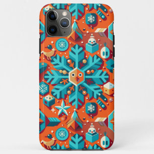 Weihnachtskunst stilisierter Schneeflocke Case-Mate iPhone Hülle