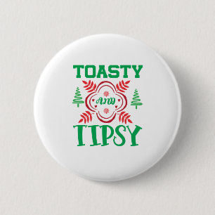 Weihnachtskunst Toasty und beschwipst Button