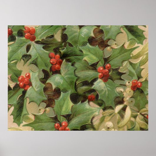 Weihnachtskunstdruck Vintages Design Blumenmuster Poster (Vorne)