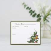 Weihnachtskunstkarte: Englisch Robin, Holly Einladung (Stehend Vorderseite)