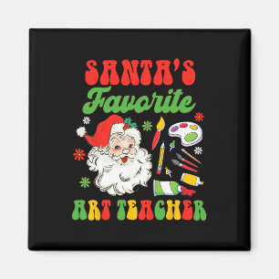 Weihnachtskunstlehrer Malen von Santa's Lieblings- Magnet