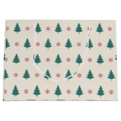 Weihnachtskunstmuster Ein kleiner Weihnachtsbaum Große Geschenktüte (Vorderseite)