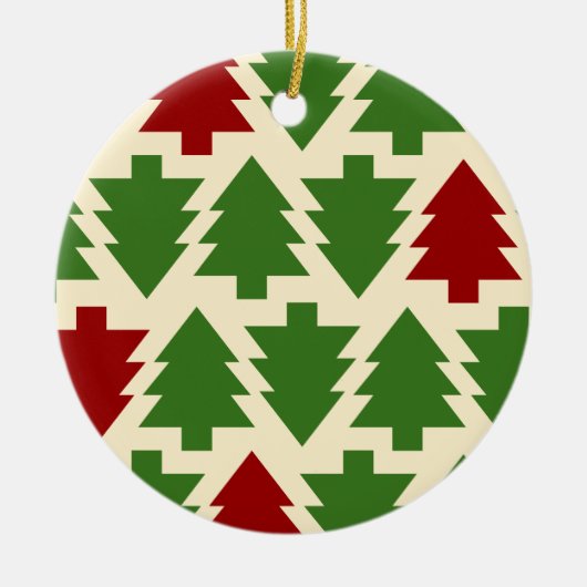 Weihnachtskunstmuster Ein kleiner Weihnachtsbaum Keramik Ornament (Vorne)