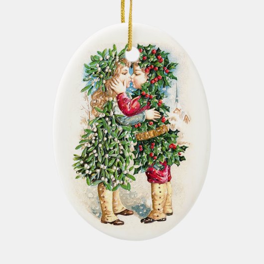 Weihnachtskuß Keramik Ornament (Hinten)
