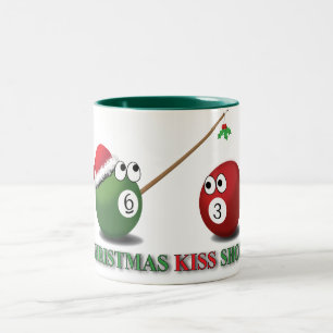 Weihnachtskuss-Schuss-Tasse Zweifarbige Tasse
