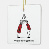 Weihnachtskuss unter dem Mistleton Keramikornament (Links)