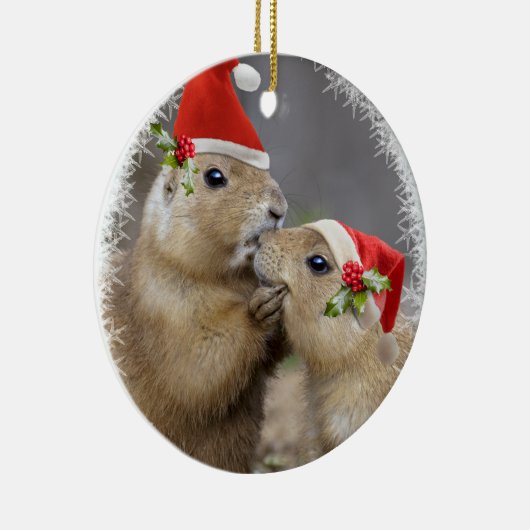 Weihnachtskuss-Verzierung Keramikornament (Rechts)