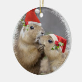 Weihnachtskuss-Verzierung Keramikornament (Links)