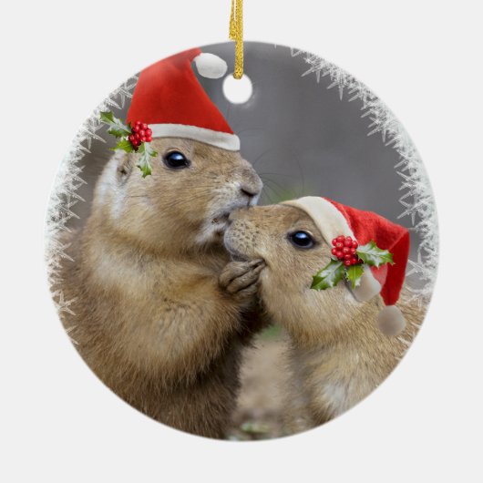 Weihnachtskuss-Verzierung Keramikornament (Hinten)