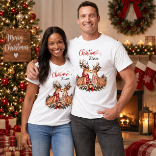 Weihnachtsküssen Rentier-Paar Skandinavisch T-Shirt