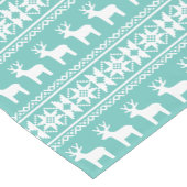 Weihnachtsküste Aquamarin Snowflake Rentiermuster Kurzer Tischläufer (Ecke)