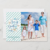 Weihnachtsküste Frohe Festtage Foto Streifen Feiertagskarte (Vorderseite)