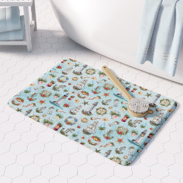 Weihnachtsküste Leuchtturmschiff Badematte