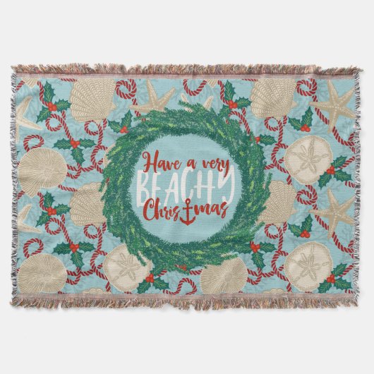 Weihnachtsküste Muschel Wreath - Rot Decke (Vorderseite)