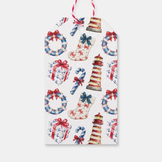 Weihnachtsküste Nautical Bow Crab Strumpf Geschenkanhänger (Rückseite)