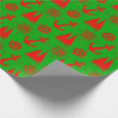Weihnachtsküste Nautikmuster Geschenkpapier (Ecke)