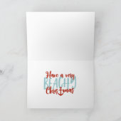 Weihnachtsküste Tropische Muschel Wreath - Rot Feiertagskarte (Innenseite)