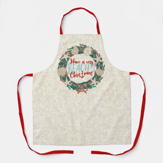 Weihnachtsküste Tropische Muschel Wreath - Rot Schürze (Vorderseite)