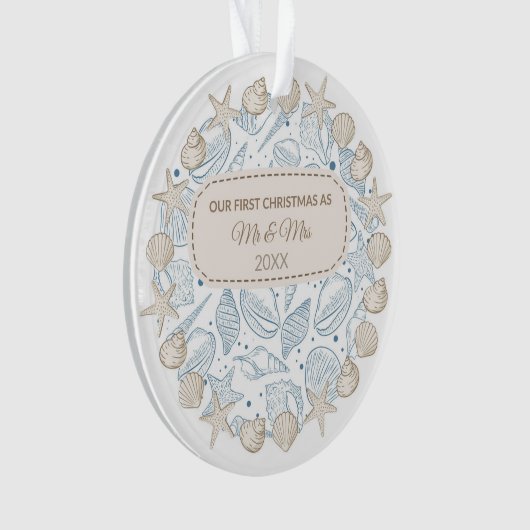 Weihnachtsküste Weihnachtsdekor Muscheln Ornament (Vorderseite)