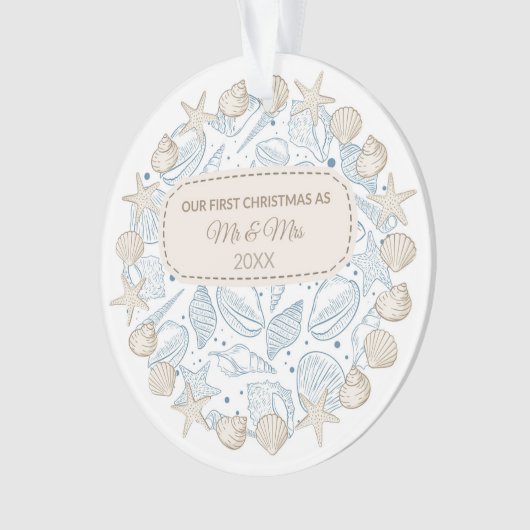 Weihnachtsküste Weihnachtsdekor Muscheln Ornament (Vorderseite)