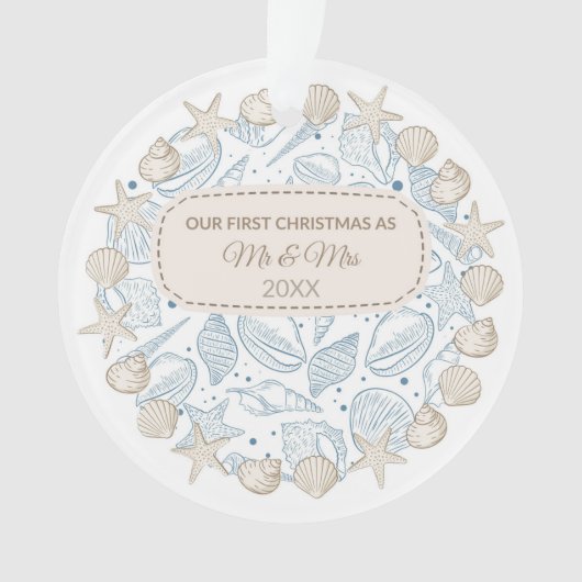 Weihnachtsküste Weihnachtsdekor Muscheln Ornament (Vorderseite)