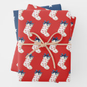 Weihnachtsküsten-Strümpfe mit Krabben Geschenkpapier Set (Beispiel)