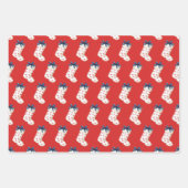 Weihnachtsküsten-Strümpfe mit Krabben Geschenkpapier Set (Vorderseite)