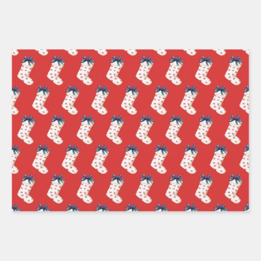 Weihnachtsküsten-Strümpfe mit Krabben Geschenkpapier Set (Vorderseite)