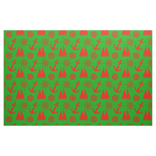 Weihnachtsküstenseemuster Stoff (Fat Quarter (45,7 x 55,9 cm))