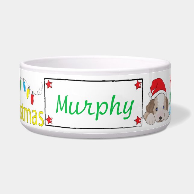 Weihnachtskutheit Pet Bowl Furry Little Xmas Napf (Vorderseite)