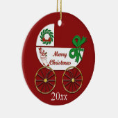 Weihnachtskutsche Keramikornament (Rechts)