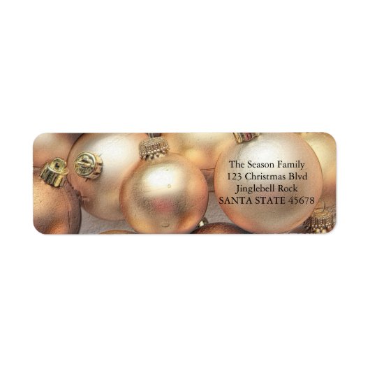 Weihnachtslabel Goldene Ornamente (Vorne)
