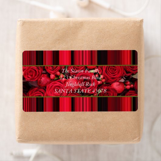 Weihnachtslabel-rote Rosen (Insitu)