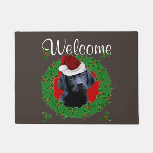 Weihnachtslabrador-Hund Fußmatte (Vorderseite)