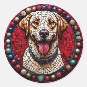 Weihnachtslabrador Hund Runder Aufkleber