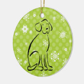 Weihnachtslabrador-Kunst addieren Namen Keramik Ornament (Links)