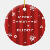 Weihnachtslabrador-Kunst addieren Namen Keramik Ornament (Hinten)