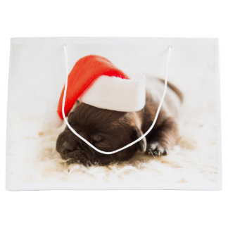 WEIHNACHTSlabrador-WELPE Geschenk-Tasche Große Geschenktüte