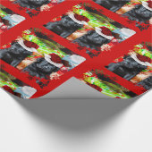 Weihnachtslabrador-Welpenrot-Packpapier Geschenkpapier (Ecke)