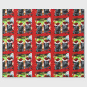 Weihnachtslabrador-Welpenrot-Packpapier Geschenkpapier (Flach)