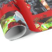 Weihnachtslabrador-Welpenrot-Packpapier Geschenkpapier (Rolleneckpunkt)