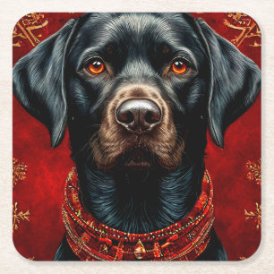 Weihnachtslabradorhund Rechteckiger Pappuntersetzer