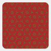 Weihnachtslace Pattern Quadratischer Aufkleber (Vorderseite)